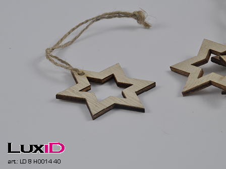 Wooden hanger star 40 43mm (24pcs)